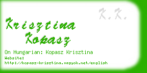 krisztina kopasz business card